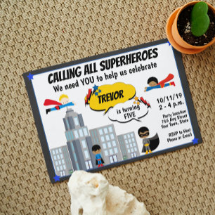Superhero Birthday Invitation