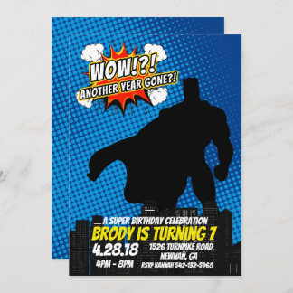 Superhero Birthday Invitation