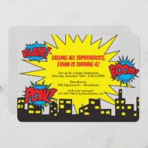Superhero Birthday Invitation