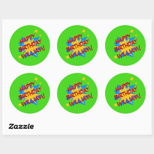 Superhero Birthday Party Classic Round Sticker