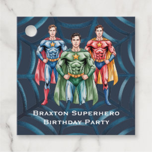 Superhero Birthday Party For Boys Thank You Favour Tags