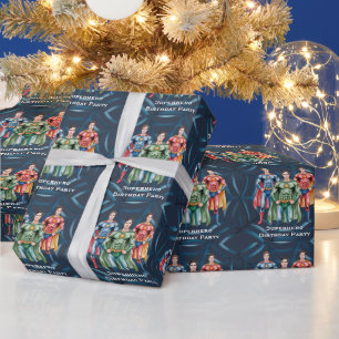 Superhero Birthday Party For Boys Wrapping Paper