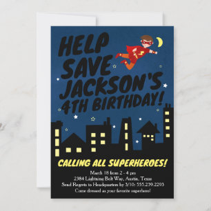 Superhero Birthday Party Invitation