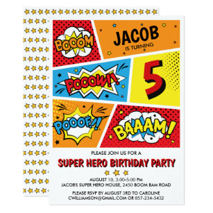 Superhero Birthday Party Invitation Any Age