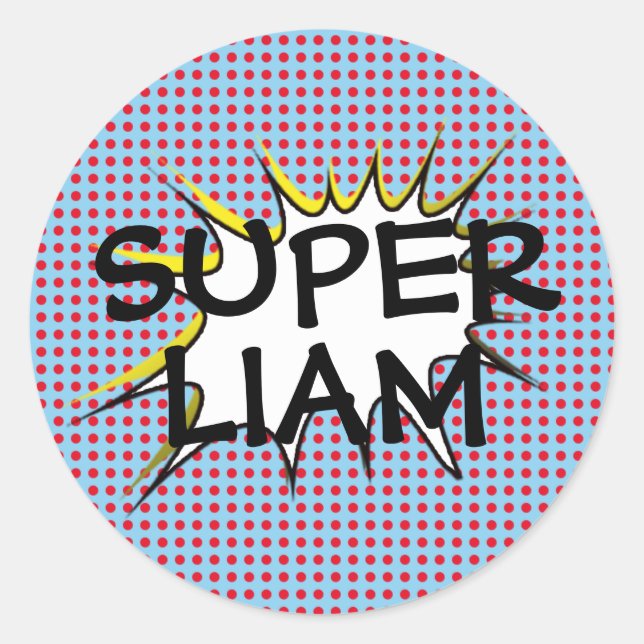 Superhero Birthday Party Stickers (Front)