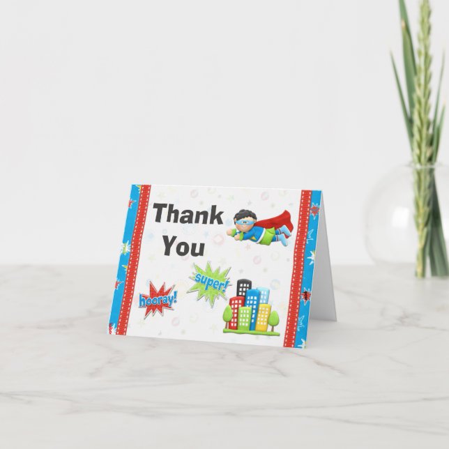 Superhero Birthday Party Thank You (Front)