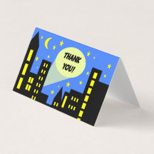 Superhero birthday thank you card