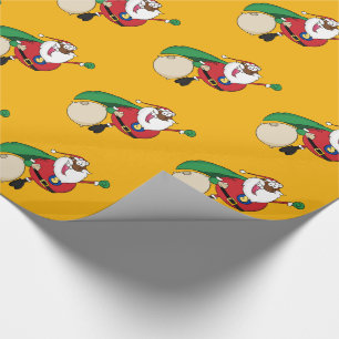 Superhero Black Santa Gift Wrapping Paper