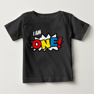 Superhero Black T-shirt, 1st Birthday Outfit Baby T-Shirt