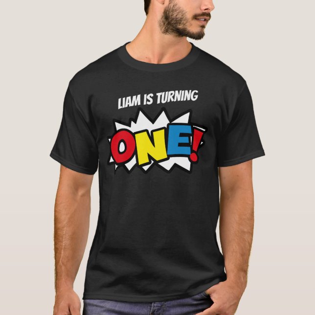 Superhero Black T-shirt, Birthday Outfit T-Shirt (Front)