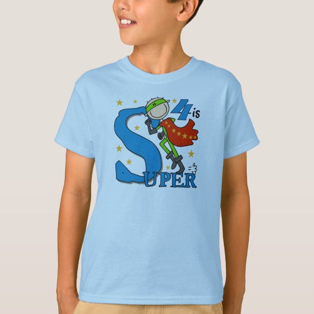 Superhero Boy 4th Birthday Tshirts and Gifts (Front)