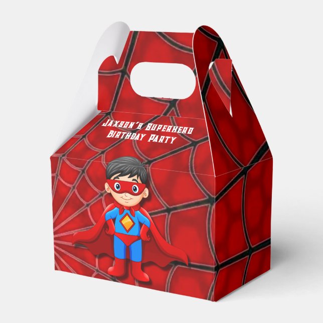 SuperHero Boy Birthday Party Favour Box (Front Side)