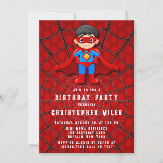 SuperHero Boy Birthday Party  Invitation