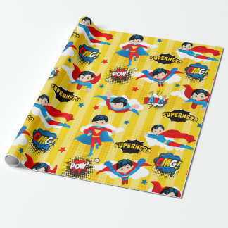 Superhero Boy Birthday Wrapping Paper