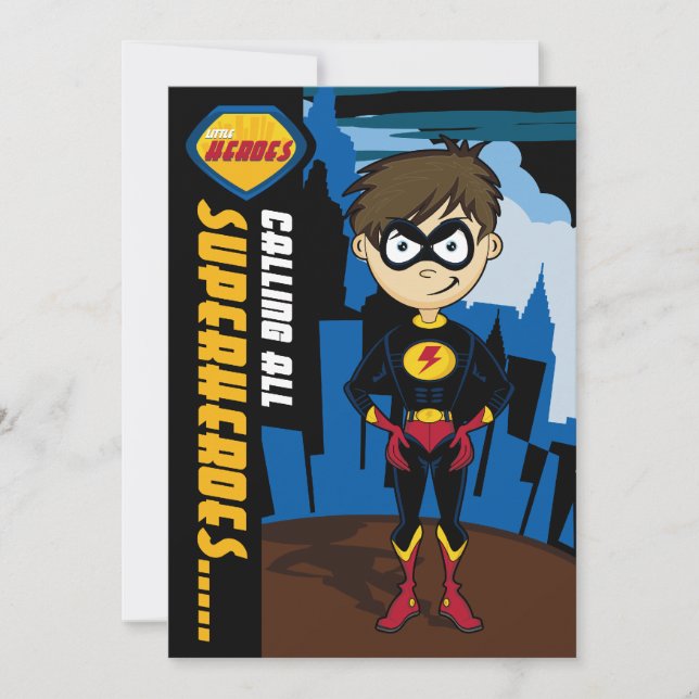 Superhero Boy Party Invite (Front)