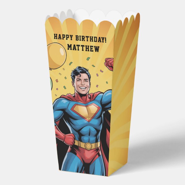 Superhero Boys Birthday Party Favour Box (Front)