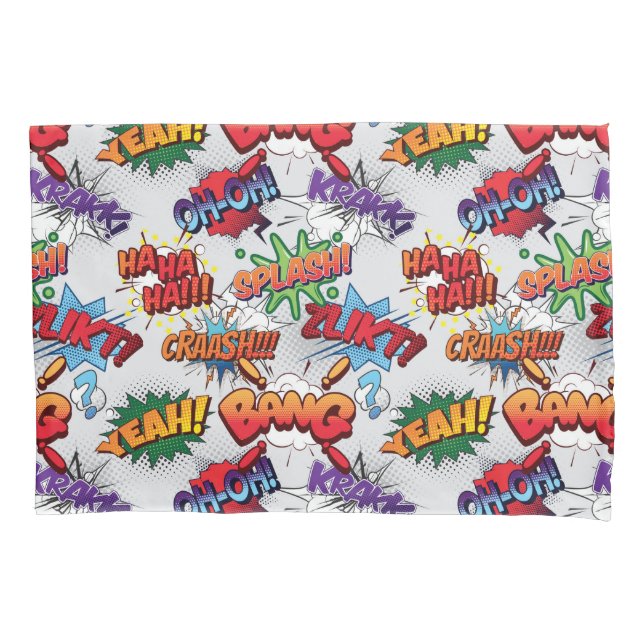Superhero Bubble Pattern Pillowcase (Front-Left)