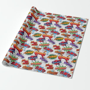 Superhero Bubble Pattern Wrapping Paper