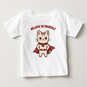 Superhero Cat Believe in Yourself  Baby T-Shirt