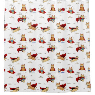 Superhero Cats Shower Curtain