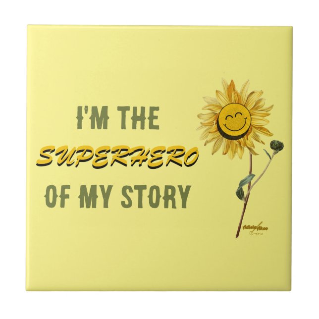 Superhero Ceramic Tile by Poet Adiela Akoo (Front)