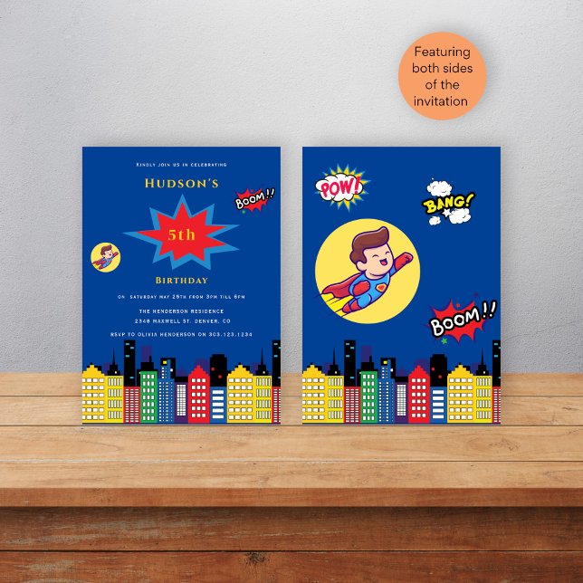 Superhero  changeable age kids birthday Invitation (Creator Uploaded)