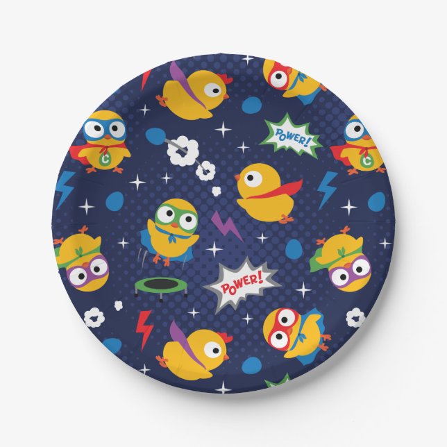 Superhero Chicken Paper Plate (Front)