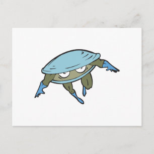 superhero clam postcard