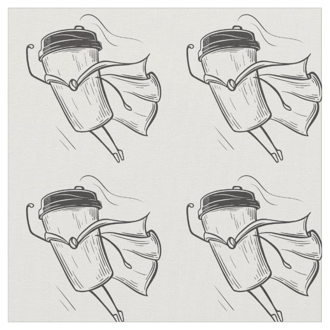 Superhero Coffee Tumbler Fabric (Close Up)