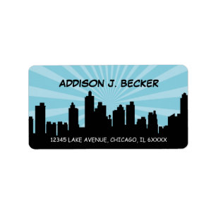 Superhero Comic Birthday Party Address Label