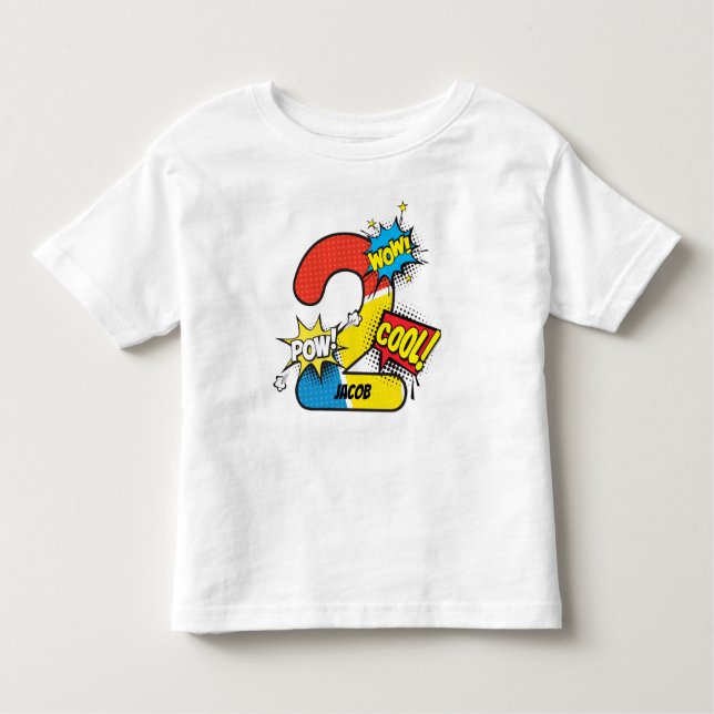 Superhero Comic Book 2nd Birthday Toddler T-Shirt (Front)