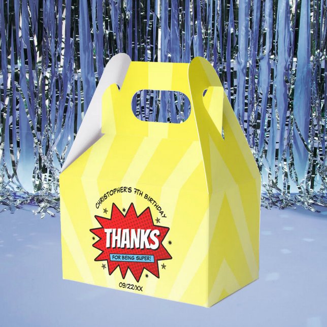 Superhero Comic Book Any Age Birthday Favour Box (Creator Uploaded)