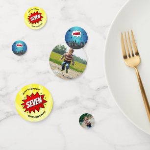 Superhero Comic Book Any Age Birthday Photo Confetti