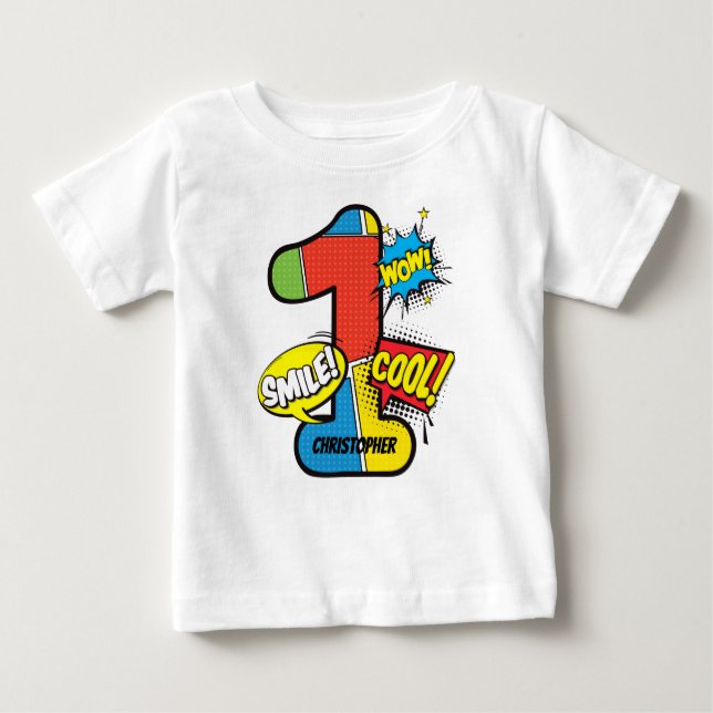 Superhero Comic Book Custom Baby T-Shirt (Front)