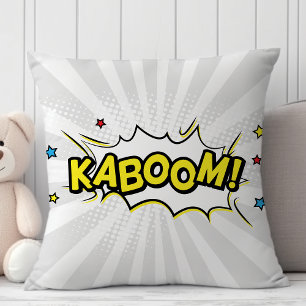 Superhero Comic Book Kaboom Cartoon Cushion