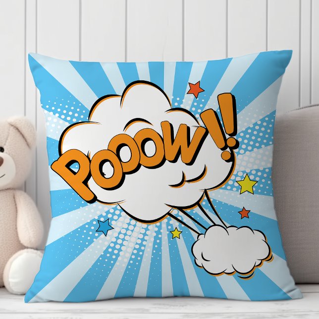 Superhero Comic Book Pow Cartoon Cushion (Creator Uploaded)
