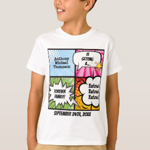 Superhero Comic Book Style Adoption Party Tee