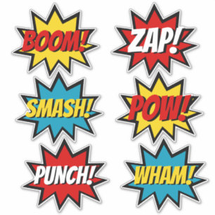 Superhero Comic Book Style Six Text Bubbles