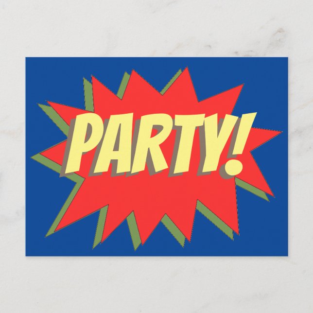 Superhero Comic Party Invitation (Front)
