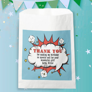 Superhero Comic Speech Bubble Birthday Thank you Favour Bag