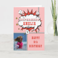 Superhero Comic Speech Bubble Girl Birthday Photo