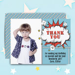 Superhero Comic Speech Bubble Photo Birthday Thank Postcard<br><div class="desc">Superhero Comic Speech Bubble Boy Photo Birthday Thank You Postcard. Add your photo,  message and name. Fun cartoon birthday thank you postcard for boys.</div>