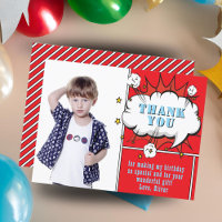 Superhero Comic Speech Bubble Photo Birthday Thank
