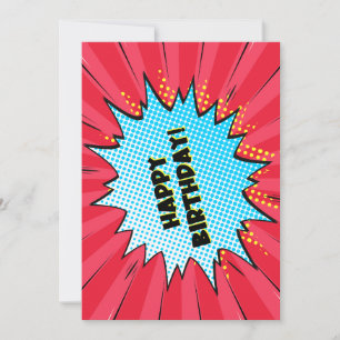 Superhero comic themed birthday card