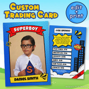 Superhero Custom Comic Trading Card for Boy Gift