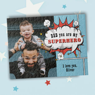 Superhero Dad Comic Speech Bubble Photo Jigsaw Puzzle