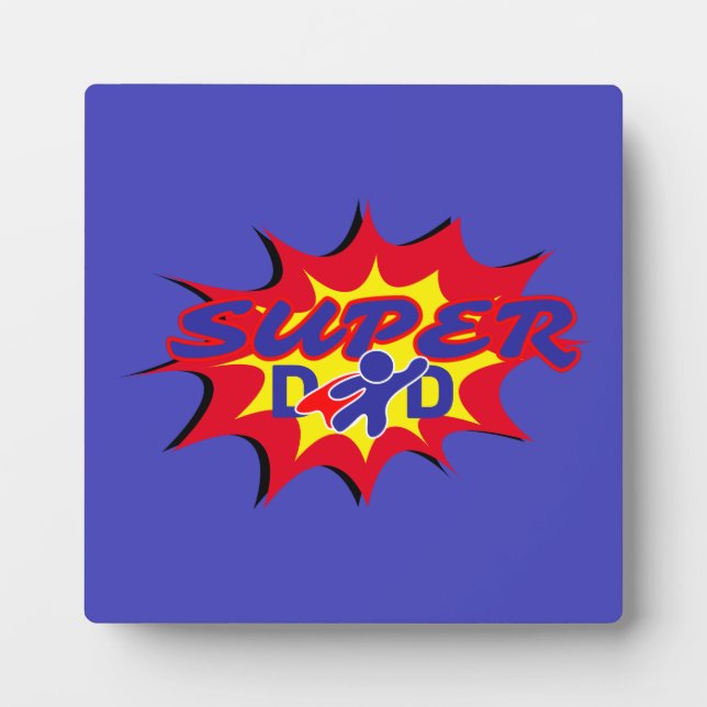 Superhero dad father's day comic plaque (Front)