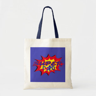 Superhero dad father's day comic tote bag