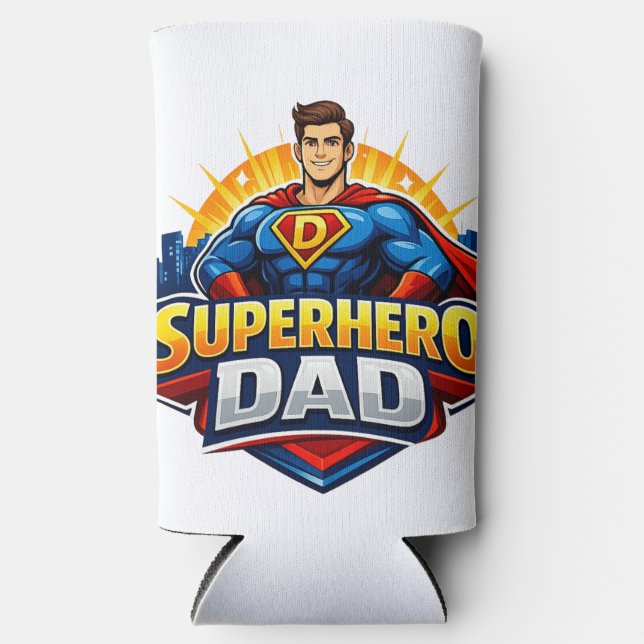 Superhero Dad Seltzer Can Cooler (Front)