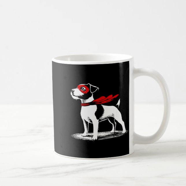 Superhero Dog Cape Illustration Funny Loyal Pet He Coffee Mug (Right)